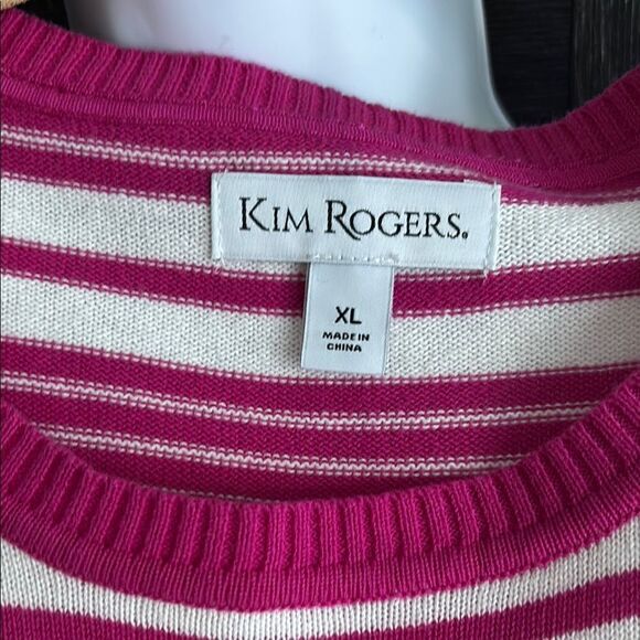 Kim Rogers Pink and White Crew Neck Sweater - Picture 4 of 6